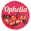 Happy Birthday Cake with Name Ophelia - Free Download