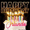 Orlando - Animated Happy Birthday Cake GIF for WhatsApp