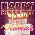 Padmavati - Animated Happy Birthday Cake GIF Image for WhatsApp
