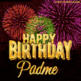 Wishing You A Happy Birthday, Padme! Best fireworks GIF animated greeting card.
