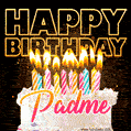 Padme - Animated Happy Birthday Cake GIF Image for WhatsApp