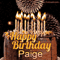 Chocolate Happy Birthday Cake for Paige (GIF)