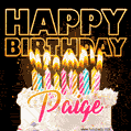 Paige - Animated Happy Birthday Cake GIF Image for WhatsApp