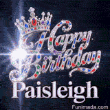 A detailed silver queen crown with colorful gemstone highlights resting on diamond-encrusted cursive letters.Paisleigh