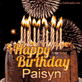 Chocolate Happy Birthday Cake for Paisyn (GIF)