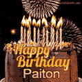 Chocolate Happy Birthday Cake for Paiton (GIF)