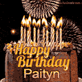 Chocolate Happy Birthday Cake for Paityn (GIF)