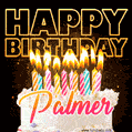 Palmer - Animated Happy Birthday Cake GIF for WhatsApp