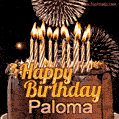 Chocolate Happy Birthday Cake for Paloma (GIF)