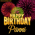 Wishing You A Happy Birthday, Panni! Best fireworks GIF animated greeting card.