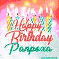 Happy Birthday GIF for Panpoxa with Birthday Cake and Lit Candles