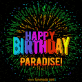New Bursting with Colors Happy Birthday Paradise GIF and Video with Music