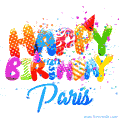 Happy Birthday Paris - Creative Personalized GIF With Name