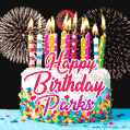 Amazing Animated GIF Image for Parks with Birthday Cake and Fireworks