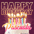 Pascuala - Animated Happy Birthday Cake GIF Image for WhatsApp