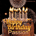 Chocolate Happy Birthday Cake for Passion (GIF)