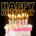 Patience - Animated Happy Birthday Cake GIF Image for WhatsApp