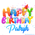 Happy Birthday Patryk - Creative Personalized GIF With Name