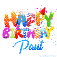 Happy Birthday Paul - Creative Personalized GIF With Name