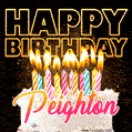 Peighton - Animated Happy Birthday Cake GIF Image for WhatsApp