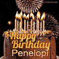 Chocolate Happy Birthday Cake for Penelopi (GIF)