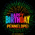 New Bursting with Colors Happy Birthday Pennelope GIF and Video with Music