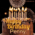 Chocolate Happy Birthday Cake for Penny (GIF)