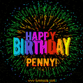 New Bursting with Colors Happy Birthday Penny GIF and Video with Music