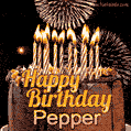 Chocolate Happy Birthday Cake for Pepper (GIF)