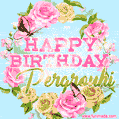 Beautiful Birthday Flowers Card for Pergrouhi with Glitter Animated Butterflies