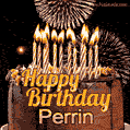 Chocolate Happy Birthday Cake for Perrin (GIF)
