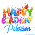 Happy Birthday Peterson - Creative Personalized GIF With Name