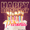 Petronia - Animated Happy Birthday Cake GIF Image for WhatsApp