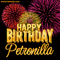 Wishing You A Happy Birthday, Petronilla! Best fireworks GIF animated greeting card.