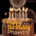 Chocolate Happy Birthday Cake for Phaedra (GIF)