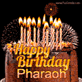 Chocolate Happy Birthday Cake for Pharaoh (GIF)
