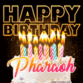 Pharaoh - Animated Happy Birthday Cake GIF for WhatsApp
