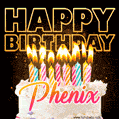 Phenix - Animated Happy Birthday Cake GIF for WhatsApp