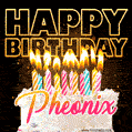 Pheonix - Animated Happy Birthday Cake GIF Image for WhatsApp