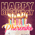 Pherenike - Animated Happy Birthday Cake GIF Image for WhatsApp