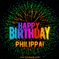 New Bursting with Colors Happy Birthday Philippa GIF and Video with Music