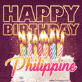 Philippine - Animated Happy Birthday Cake GIF Image for WhatsApp