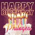 Philogea - Animated Happy Birthday Cake GIF Image for WhatsApp