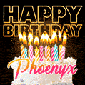 Phoenyx - Animated Happy Birthday Cake GIF Image for WhatsApp