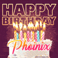 Phoinix - Animated Happy Birthday Cake GIF Image for WhatsApp