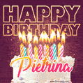 Pietrina - Animated Happy Birthday Cake GIF Image for WhatsApp
