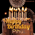 Chocolate Happy Birthday Cake for Pihu (GIF)