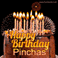 Chocolate Happy Birthday Cake for Pinchas (GIF)