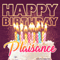 Plaisance - Animated Happy Birthday Cake GIF Image for WhatsApp