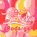Happy Birthday Podarge - Colorful Animated Floating Balloons Birthday Card